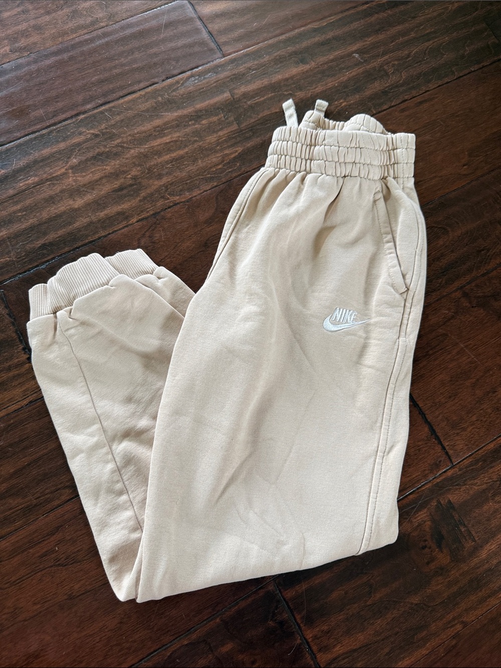Nike Kids Cream/Tan Elastic Waist Joggers